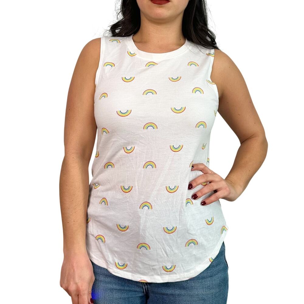 Modern Lux White Rainbow Tank Top